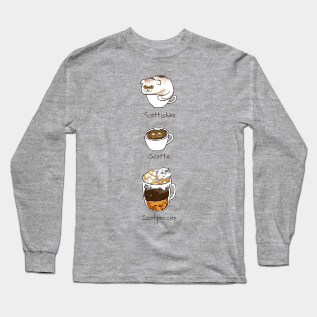 My favorite Coffee Scottish Fold Long Sleeve T-Shirt by huebucket